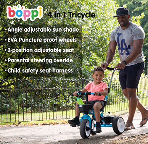 boppi® Triciclo 4 en 1 para niños de 9 a 36 Meses - Azul