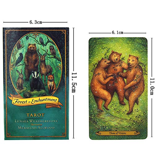 Bosque del Encanto Tarot 78 Tarjetas Cubierta del naipe del Juego de adivinación de Lectura de la Luna Amor Cerca de mi Familia la celebración de días Principiantes