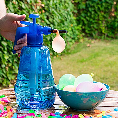 Botella con Hinchador Y 100 Globos Agua juegos y diversion para niños en verano