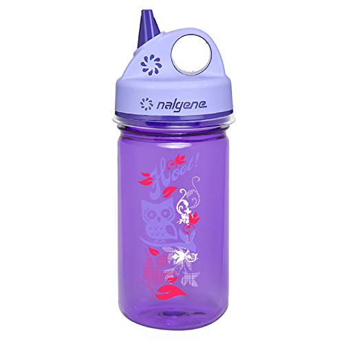 Botella de plástico "Everyday" Grip-n-Gulp, de Nalgene, infantil, 341935, Violett, Eule, talla única