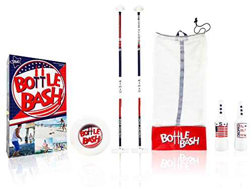 Bottle Bash USA Juego de juego con punta de superficie suave (herraduras polacas, Beersbee)