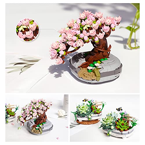 BOUN Bloque de Construcción de Bonsai Cerezo, Botanical Ramo de Flores Set de Construcción Compatible con Lego 10280, 426 Piezas