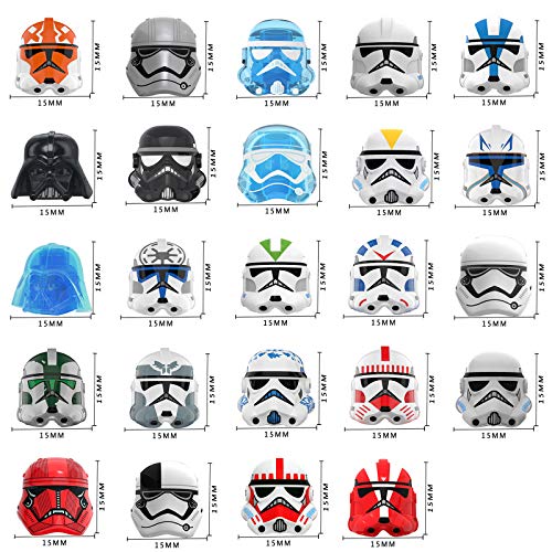 BOUN Kit de Armas para Minifiguras Soldados, 65 Piezas Estilo de Sci-fi Juguete Militar Kit Casco Máscara Espada Larga Compatible con Lego Star Wars