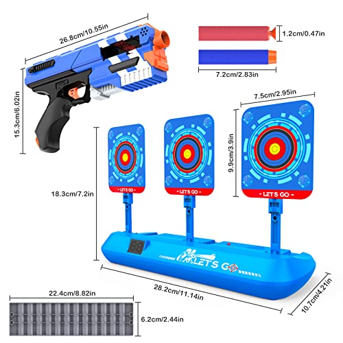 BOXYUEIN Objetivo de Puntuación Digital Electrónico Pistola 40 Balas para Niños, Juguete Entrenamiento Tiro Al Blanco