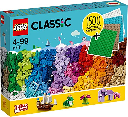 BRICKCOMPLETE Lego 11717 - Juego de 2 cajas de piedra extragrandes con placas de construcción y 10701 gris