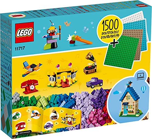 BRICKCOMPLETE Lego 11717 - Juego de 2 cajas de piedra extragrandes con placas de construcción y 10701 gris