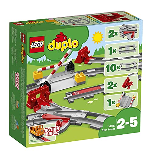 BRICKCOMPLETE Lego Duplo 10882 - Juego de 2 carriles y puente ferroviario 10872