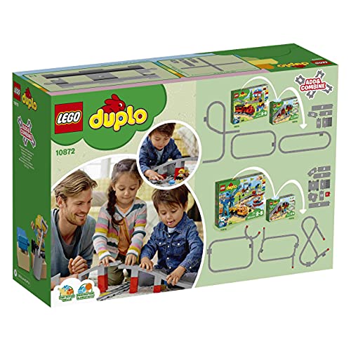 BRICKCOMPLETE Lego Duplo 10882 - Juego de 2 carriles y puente ferroviario 10872