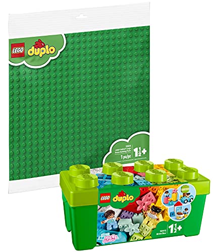 BRICKCOMPLETE Lego Duplo 10913 - Juego de 2 cajas de piedra y 2304, color verde