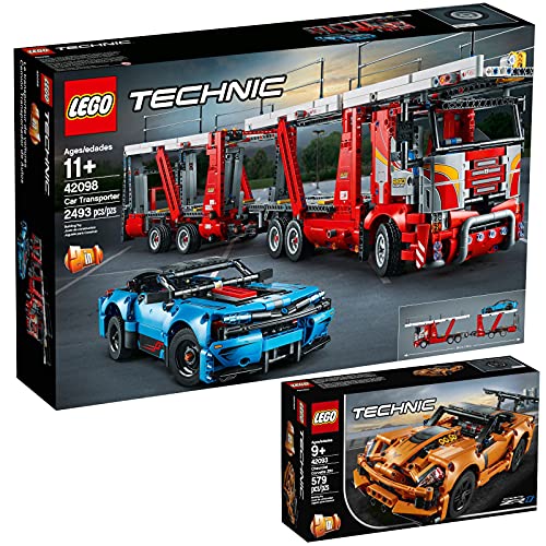 BRICKCOMPLETE Lego Technic 42098 - Juego de 2 transportadores de coche y 42093 Chevrolet Corvette ZR1