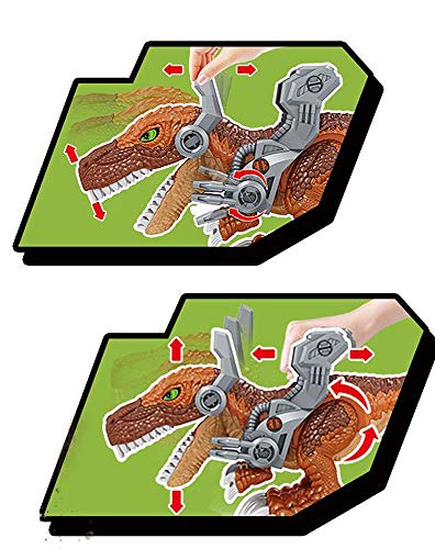 Brigamo Figura de dinosaurio T-Rex con figuras de dinosaurio y coche de juguete