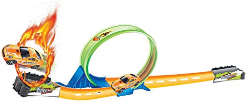 Brigamo Looping - Juego de pista de carreras con coche de juguete, 110 cm