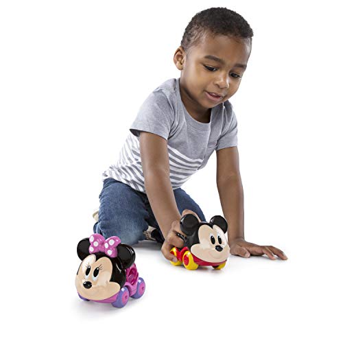 Bright Starts, Disney Baby Pack 2 Vehículos Mickey y Minnie, Colección Oball Go Grippers