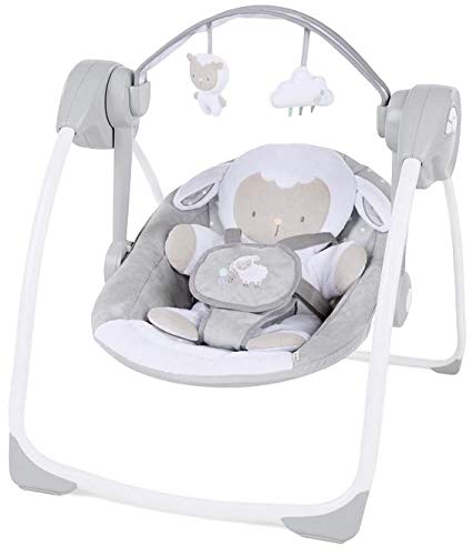 Bright Starts Ingenuity Comfort2Go K12184 - Columpio eléctrico con música, temporizador y arco de juegos