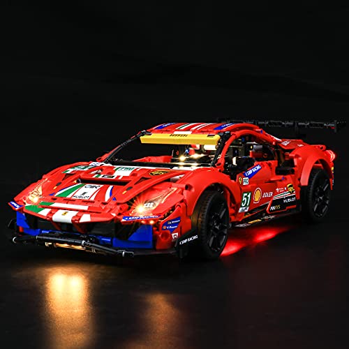 BRIKSMAX Kit de iluminación LED Controlador Remoto Multifuncional para Lego Technic Ferrari 488 GTE AF Corse #51" - Compatible con Lego 42125 Building Blocks Model- No incluir el Conjunto de Lego