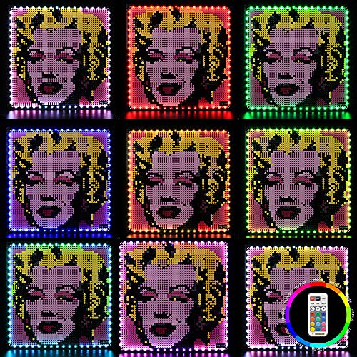 BRIKSMAX Kit de iluminación LED Lego Art Marilyn Monroe de Andy Warhol - Compatible con Lego 31197 Building Blocks Model- No incluir el Conjunto de Lego（Versión de Control Remoto）