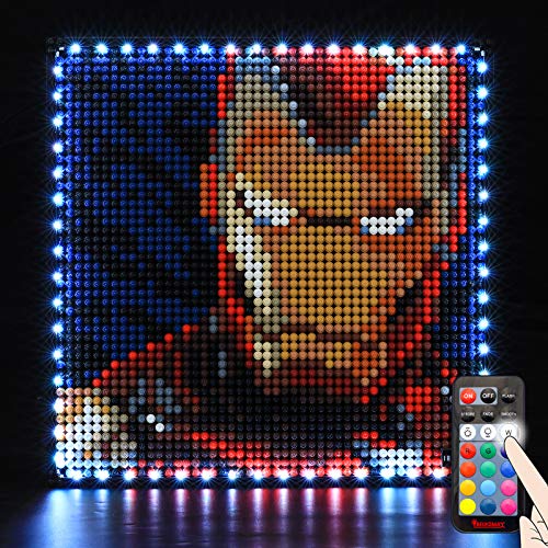 BRIKSMAX Kit de iluminación LED Lego Art Marvel Studios Iron Man - Compatible con Lego 31199 Building Blocks Model- No incluir el Conjunto de Lego