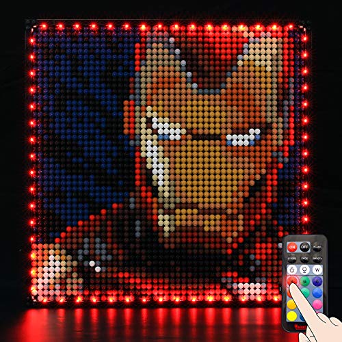 BRIKSMAX Kit de iluminación LED Lego Art Marvel Studios Iron Man - Compatible con Lego 31199 Building Blocks Model- No incluir el Conjunto de Lego