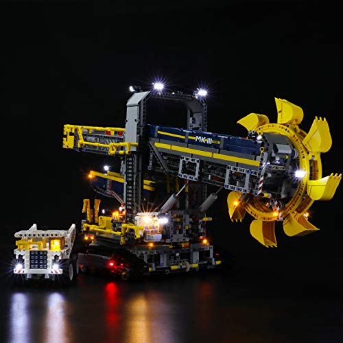 BRIKSMAX Kit de iluminación LED Lego Technic Excavadora de Rueda de cangilones - Compatible con Lego 42055 Building Blocks Model- No incluir el Conjunto de Lego