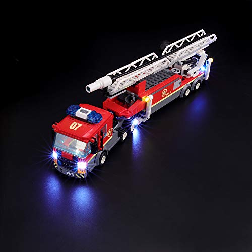 BRIKSMAX Kit de Iluminación Led para Lego City Fire Brigada Distrito Centro, Compatible con Ladrillos de Construcción Lego Modelo 60216, Juego de Legos no Incluido