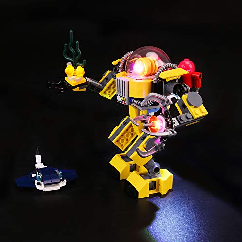 BRIKSMAX Kit de Iluminación Led para Lego Creator Robot Submarino,Compatible con Ladrillos de Construcción Lego Modelo 31090, Juego de Legos no Incluido