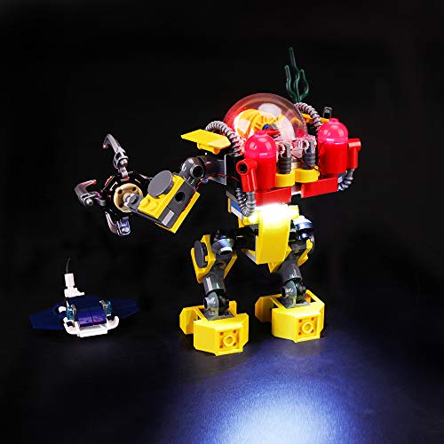 BRIKSMAX Kit de Iluminación Led para Lego Creator Robot Submarino,Compatible con Ladrillos de Construcción Lego Modelo 31090, Juego de Legos no Incluido