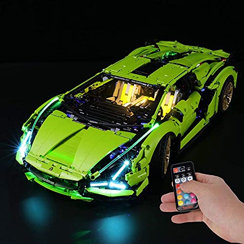 BRIKSMAX Kit de Iluminación Led para Lego Lamborghini Sián FKP 37,Compatible con Ladrillos de Construcción Lego Modelo 42115, Juego de Legos no Incluido (Versión de Control Remoto)