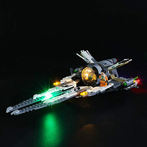 BRIKSMAX Kit de Iluminación Led para Lego Star Wars Interceptor Tie Black Ace,Compatible con Ladrillos de Construcción Lego Modelo 75242, Juego de Legos no Incluido