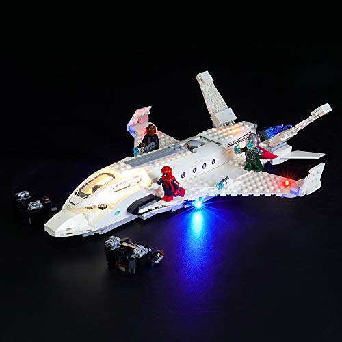 BRIKSMAX Kit de Iluminación Led para Lego Super Heroes Jet Stark y el Ataque del Dron,Compatible con Ladrillos de Construcción Lego Modelo 76130, Juego de Legos no Incluido