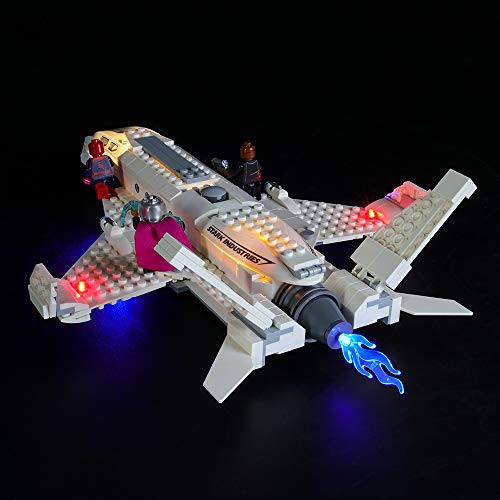 BRIKSMAX Kit de Iluminación Led para Lego Super Heroes Jet Stark y el Ataque del Dron,Compatible con Ladrillos de Construcción Lego Modelo 76130, Juego de Legos no Incluido