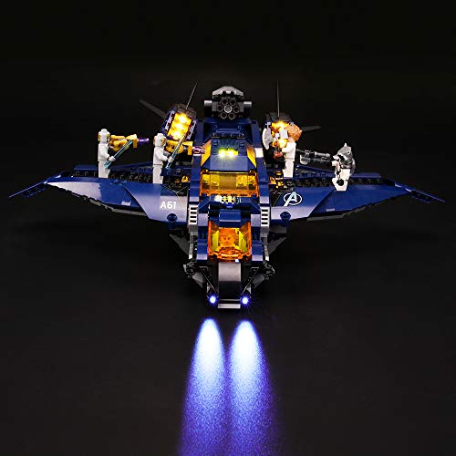 BRIKSMAX Kit de Iluminación Led para Lego Super Heroes Quinjet Definitivo de los Vengadores, Compatible con Ladrillos de Construcción Lego Modelo 76126, Juego de Legos no Incluido