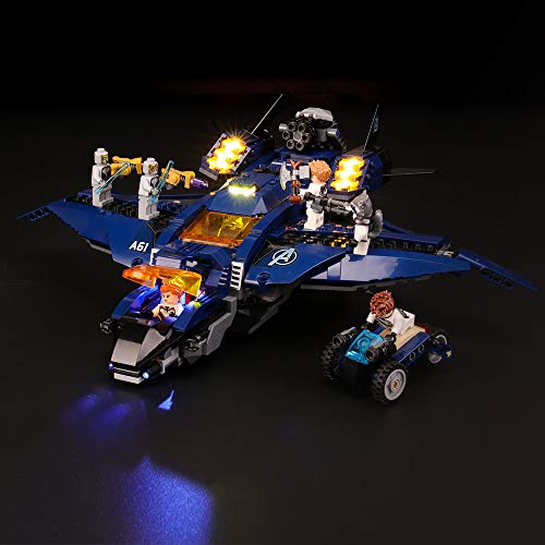 BRIKSMAX Kit de Iluminación Led para Lego Super Heroes Quinjet Definitivo de los Vengadores, Compatible con Ladrillos de Construcción Lego Modelo 76126, Juego de Legos no Incluido