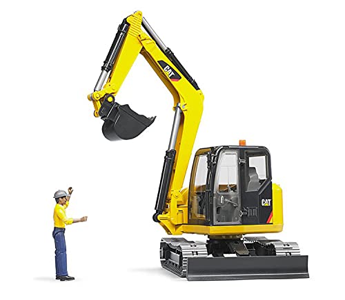 Bruder 02466 – Cat Mini Excavadora de Juguete con Trabajador