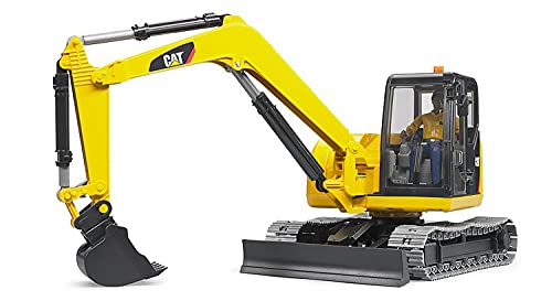 Bruder 02466 – Cat Mini Excavadora de Juguete con Trabajador