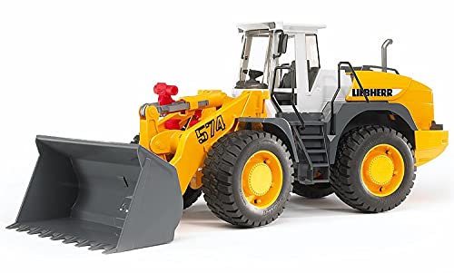 Bruder Bruder-2430 Liebherr Toys 02430-Liebherr L574 cargadoras sobre Ruedas, Negro, Color Blanco, Amarillo (2430)