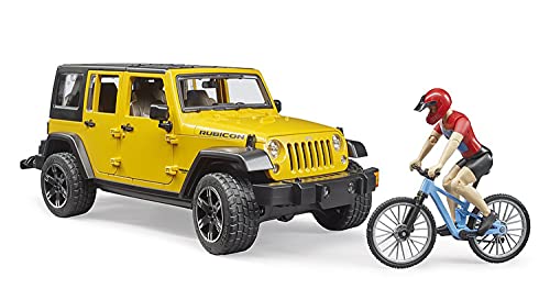 Bruder Jeep Wrangler Rubicon Unlimited 02543 - Juego de construcción con Bicicleta de montaña y Ciclistas