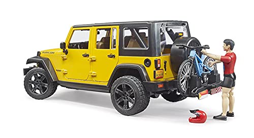 Bruder Jeep Wrangler Rubicon Unlimited 02543 - Juego de construcción con Bicicleta de montaña y Ciclistas