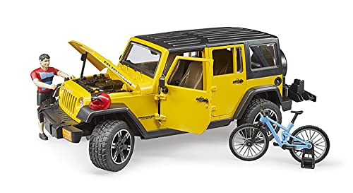 Bruder Jeep Wrangler Rubicon Unlimited 02543 - Juego de construcción con Bicicleta de montaña y Ciclistas