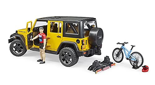 Bruder Jeep Wrangler Rubicon Unlimited 02543 - Juego de construcción con Bicicleta de montaña y Ciclistas