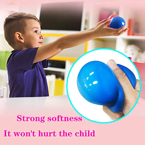 BSTQC Estrés Pelota 4 pcs Luminoso Estrés Alivio Pelotas Pegajoso Pelota Juego Atrapar Pelota para Niños Padres Estrés Alivio Juguetes