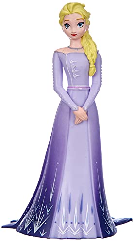 Bullyland 13510 - Set de figuras de juego, Walt Disney, Frozen 2, Elsa con vestido púrpura, aprox. 10 cm de altura, figura pintada a mano, libre de PVC, para que los niños jueguen de forma imaginativa