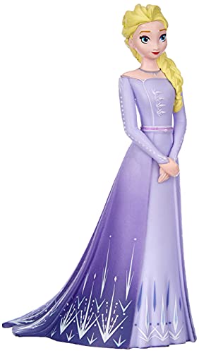 Bullyland 13510 - Set de figuras de juego, Walt Disney, Frozen 2, Elsa con vestido púrpura, aprox. 10 cm de altura, figura pintada a mano, libre de PVC, para que los niños jueguen de forma imaginativa