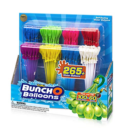 BUNCH O BALLOONS 265 globos autosellantes, 8 paquetes de 35 bombas de agua c/u (280 unidades)