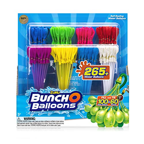 BUNCH O BALLOONS 265 globos autosellantes, 8 paquetes de 35 bombas de agua c/u (280 unidades)