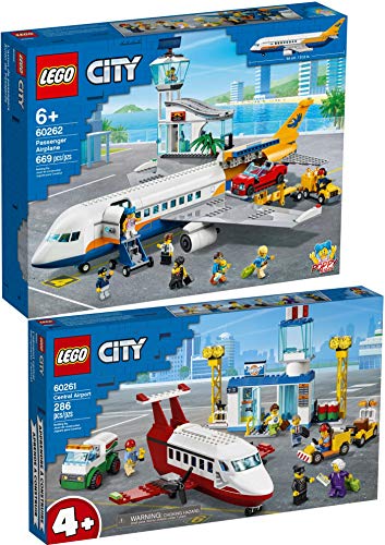 Bundle Juego de 2 aeropuerto Lego® City 60261 60262 + avión de pasajeros