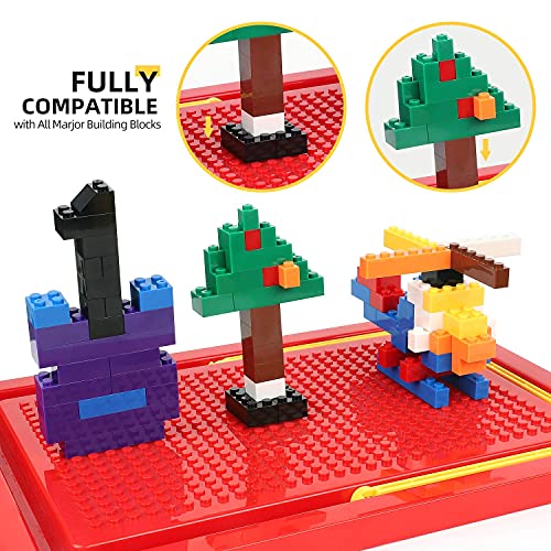 burgkidz 520 Piezas Bloques de Construcción, con Caja de Almacenamiento y Placa Base de Construcción, Compatible con Todos Los Ladrillos de Las Principales Marcas (520 Pieces)