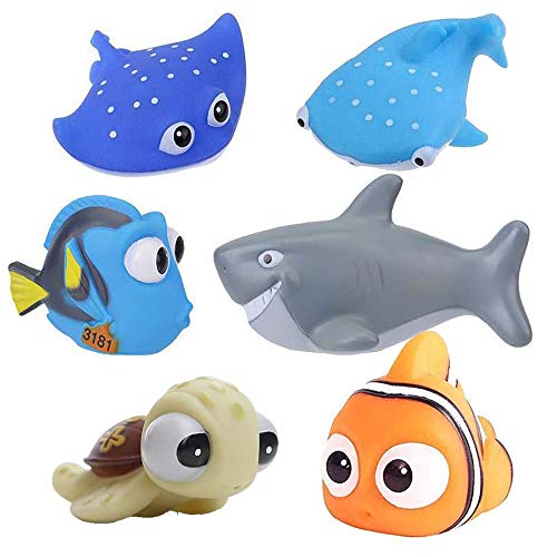 Buscando a Dory Nemo juguetes de baño para bebés y niños pequeños, ducha y natación, 6 unidades