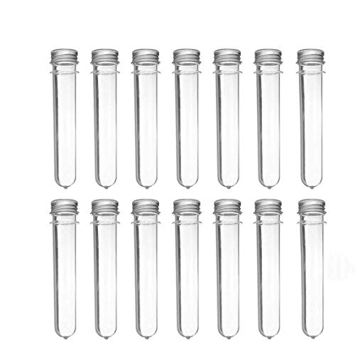 BUYGOO 15 Piezas Tubos de ensayo Transparente 40 ml Tubos de Prueba con Tapa de presión Bueno Sellado Recipiente de Almacenamiento