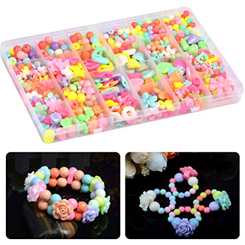 BUYGOO Abalorios Perlas de Resina Acrílica Cuentas Redondas Abalorios Colores Piedras para Pulseras Joyas DIY Manualid para niños