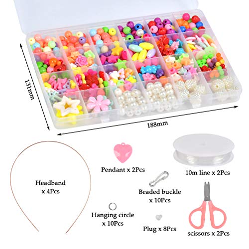 BUYGOO Abalorios Perlas de Resina Acrílica Cuentas Redondas Abalorios Colores Piedras para Pulseras Joyas DIY Manualid para niños